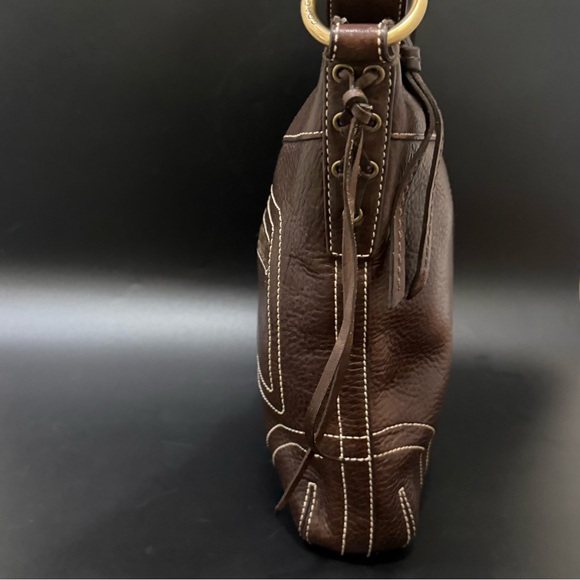 Vintage Y2K COACH 10398 Dark Brown Leather Bleecker Slim Shoulder Crossbody Bag - Picture 3 of 16